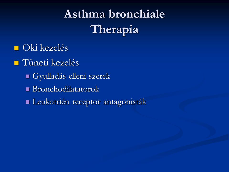 Asthma bronchiale Therapia