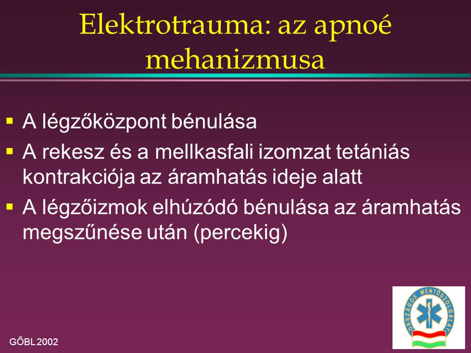 Elektrotrauma: az apnoé mehanizmusa