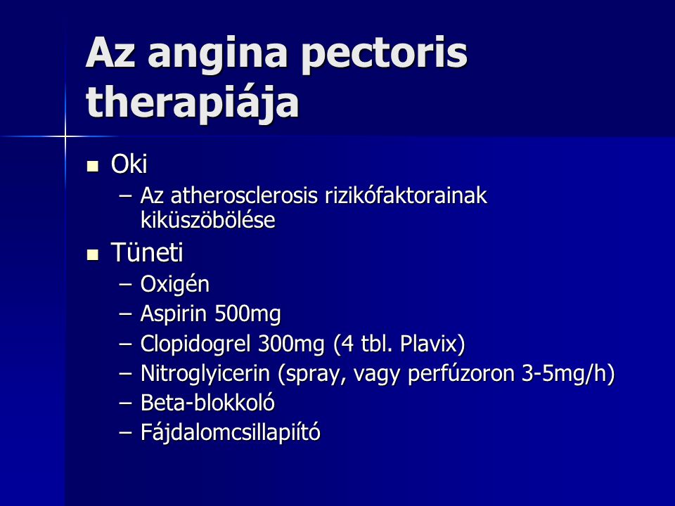 Az angina pectoris therapiája