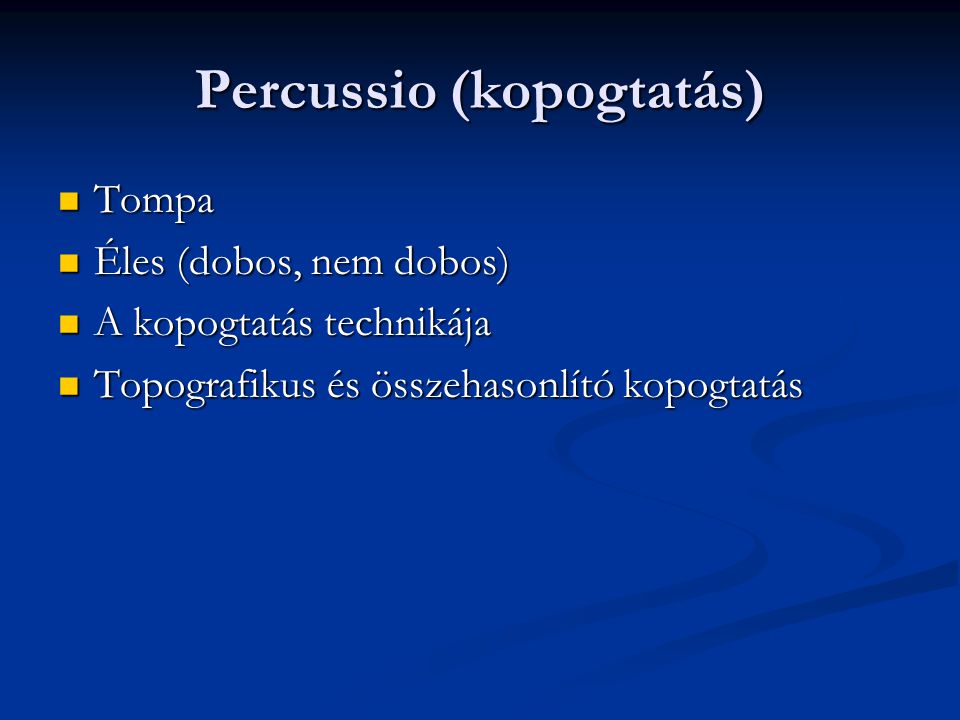 Percussio (kopogtatás)