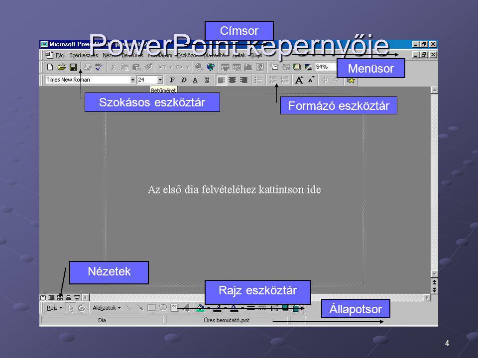 PowerPoint képernyője