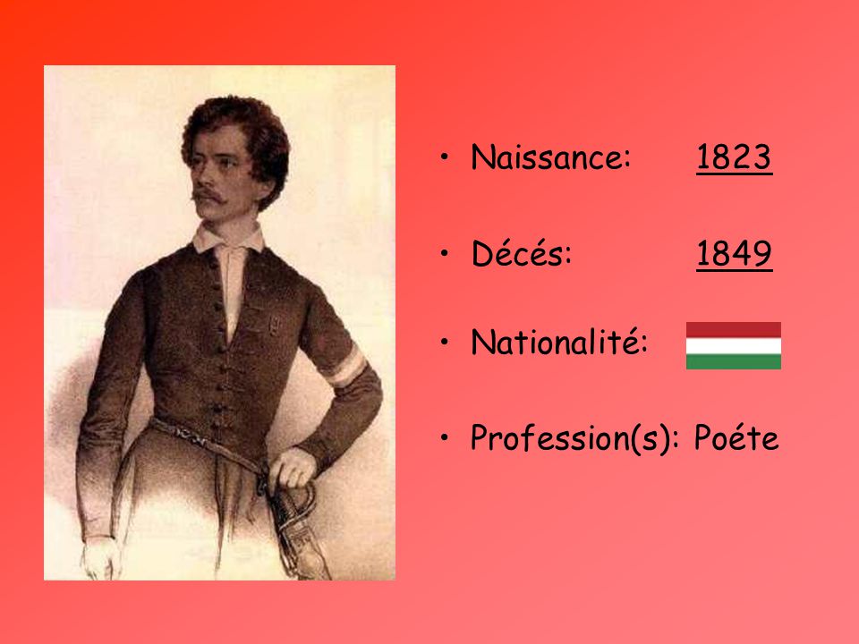 Naissance: 1823 Décés: 1849 Nationalité: Profession(s): Poéte