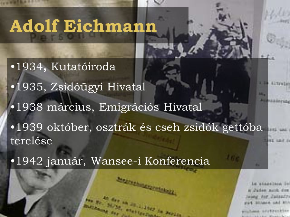Adolf Eichmann 1934, Kutatóiroda 1935, Zsidóügyi Hivatal