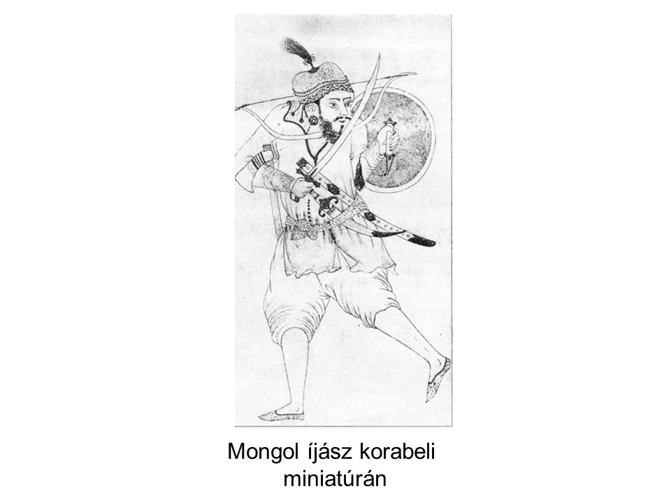 Mongol íjász korabeli miniatúrán