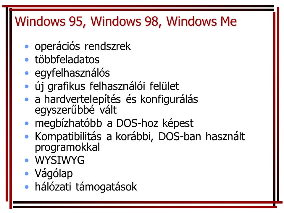 Windows 95, Windows 98, Windows Me
