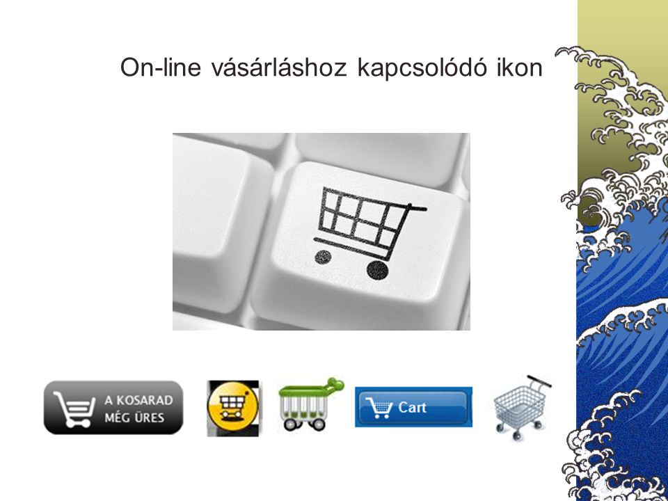 On-line vásárláshoz kapcsolódó ikon