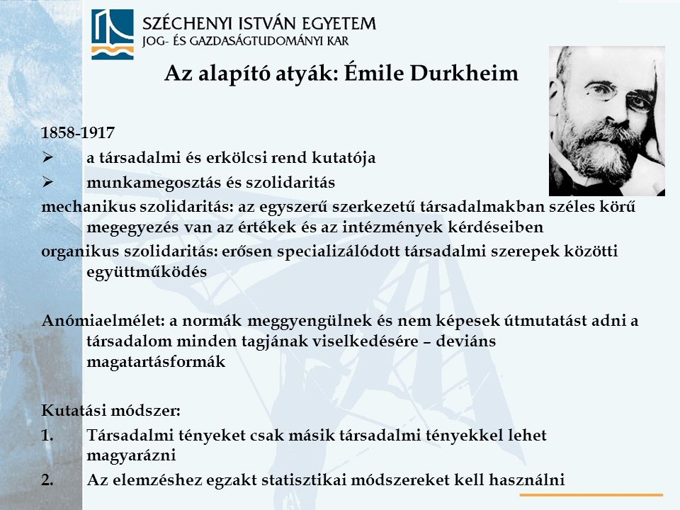 Az alapító atyák: Émile Durkheim
