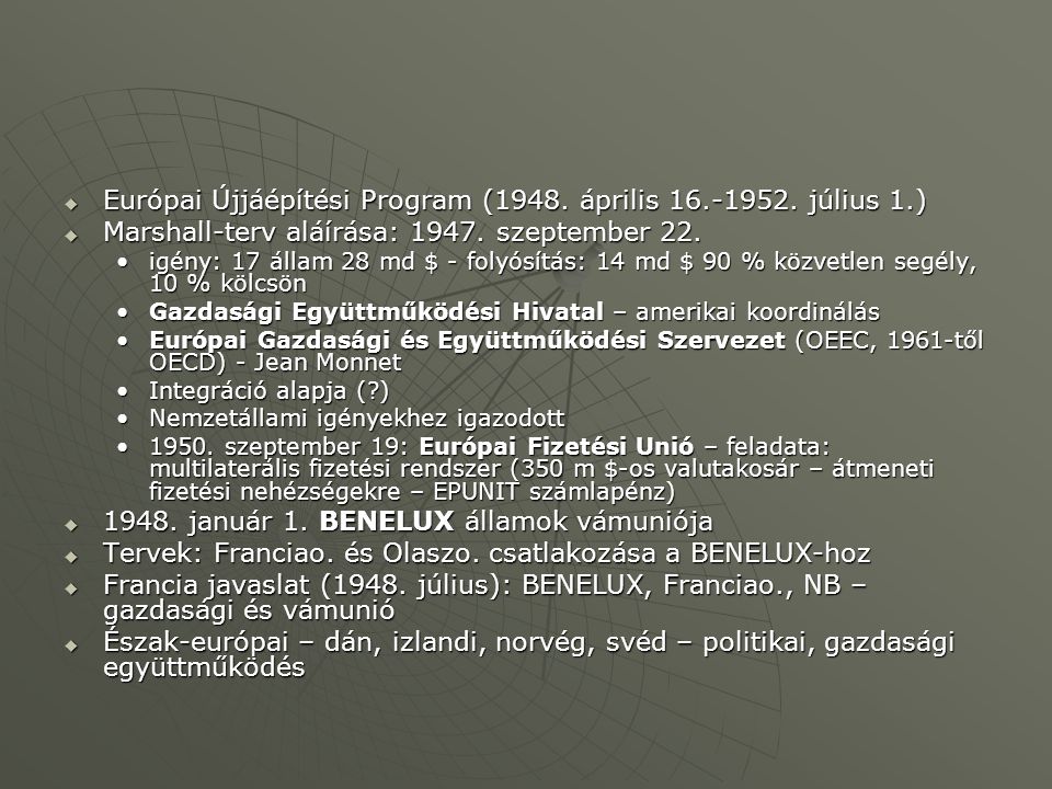 Európai Újjáépítési Program (1948. április július 1.)