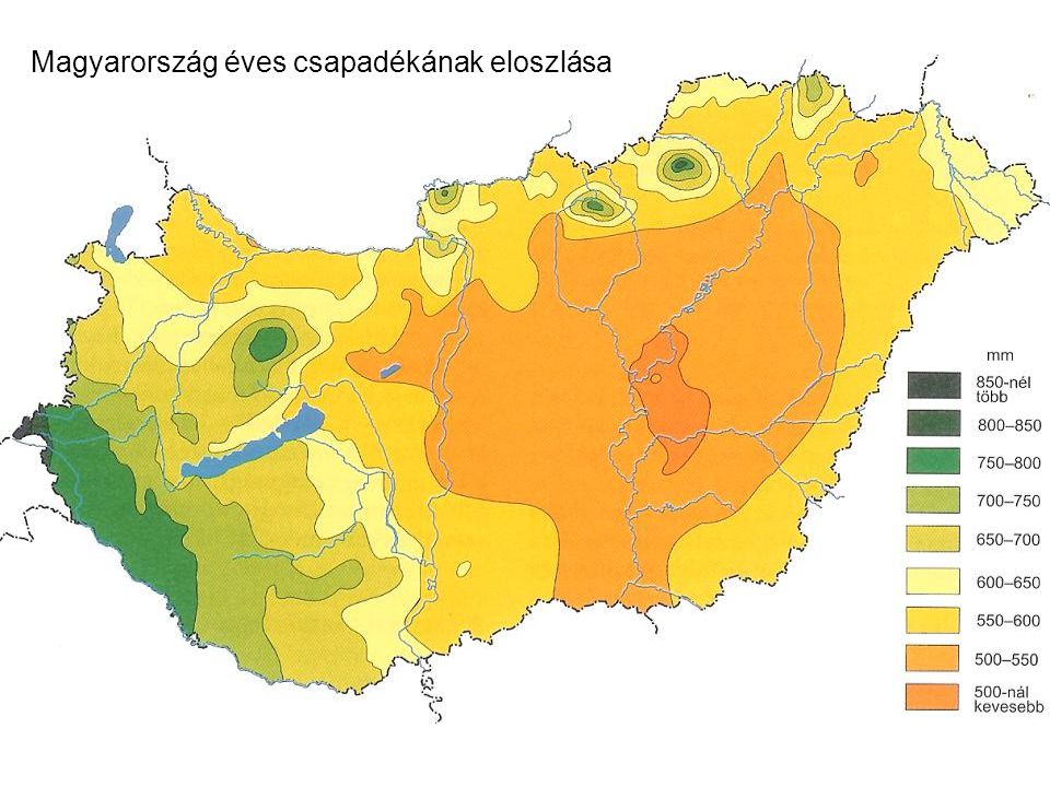 Magyarország éves csapadékának eloszlása