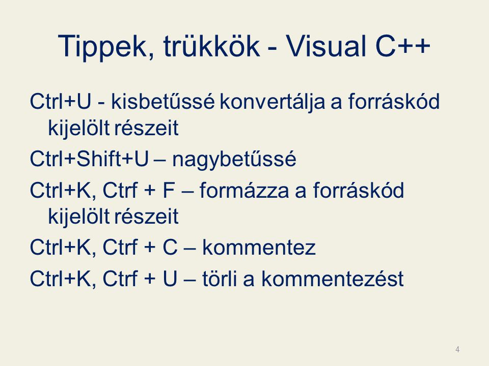 Tippek, trükkök - Visual C++