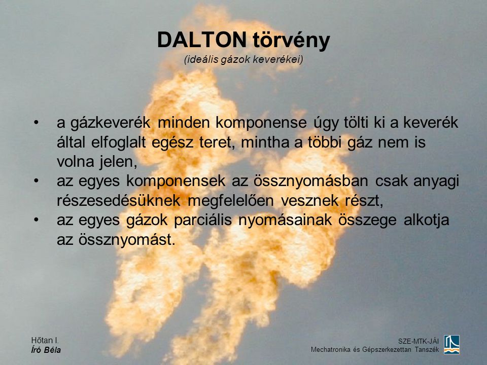 DALTON törvény (ideális gázok keverékei)
