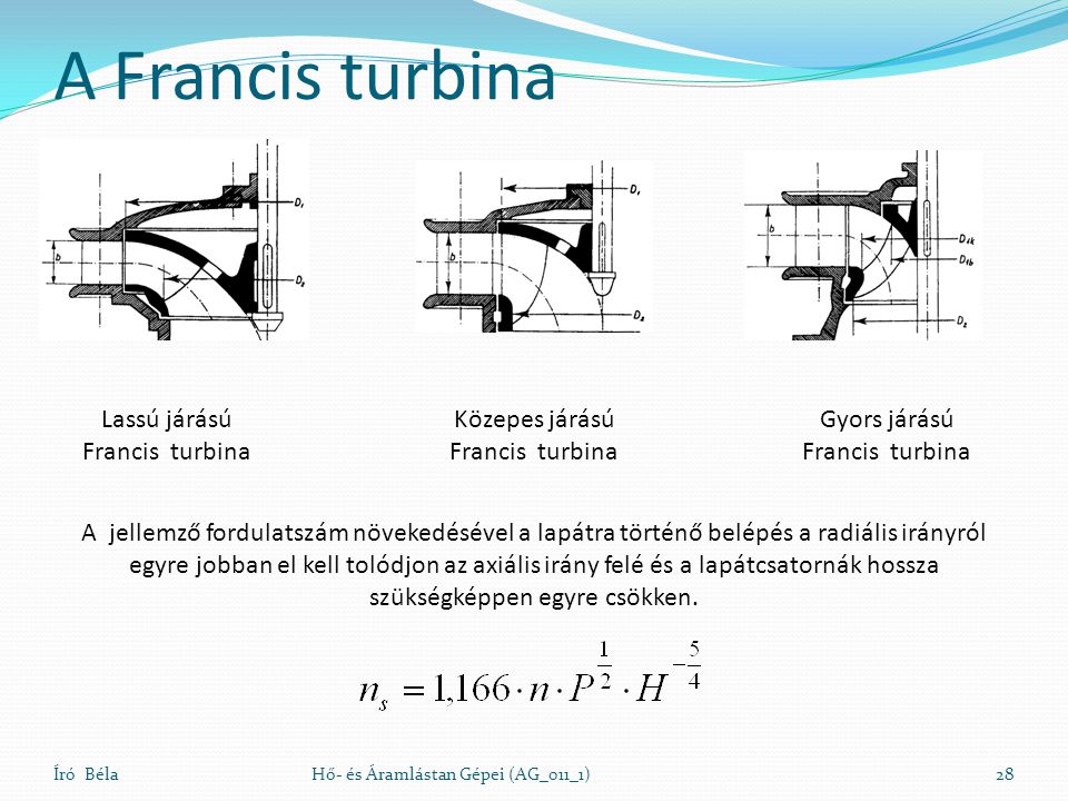Közepes járású Francis turbina