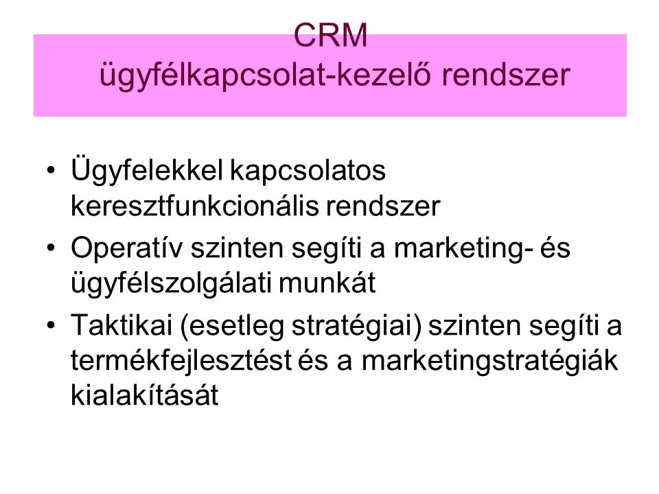 CRM ügyfélkapcsolat-kezelő rendszer