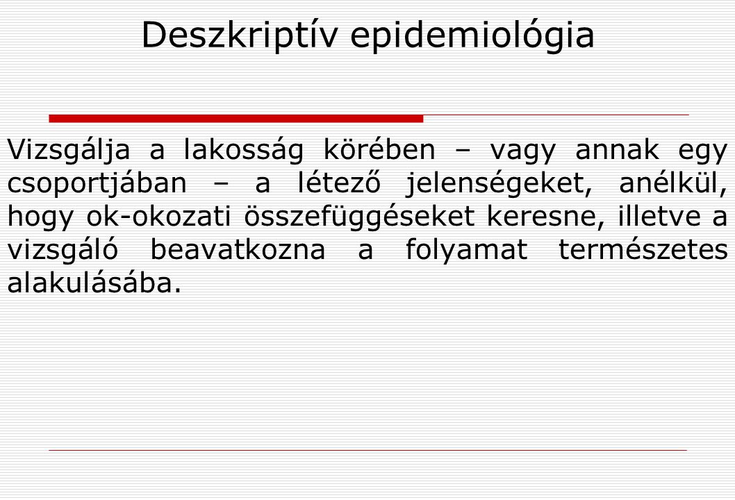 Deszkriptív epidemiológia