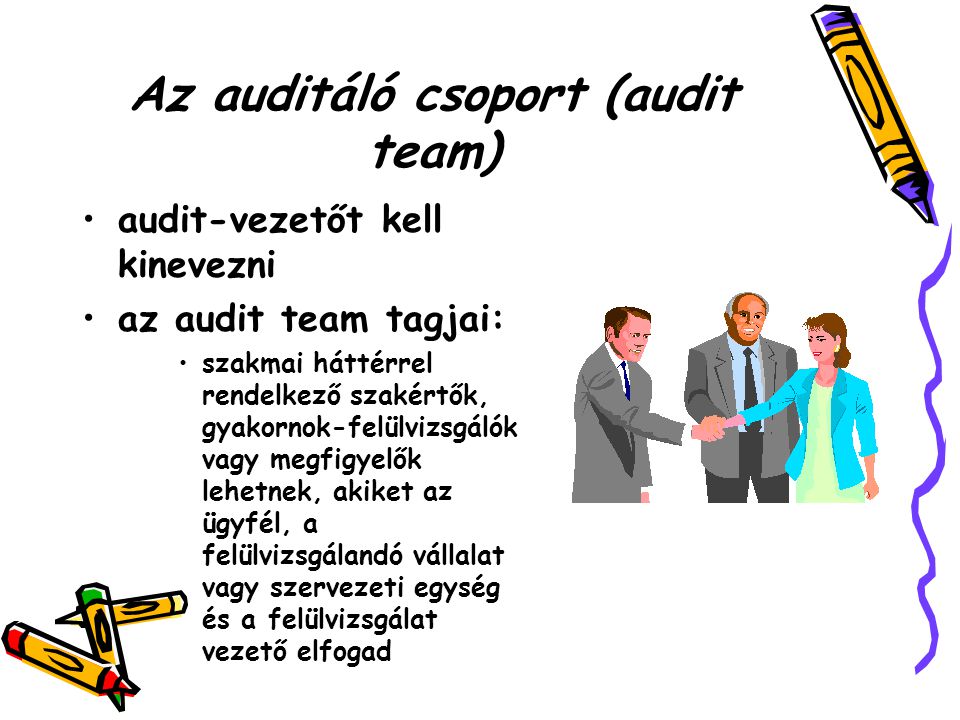 Az auditáló csoport (audit team)