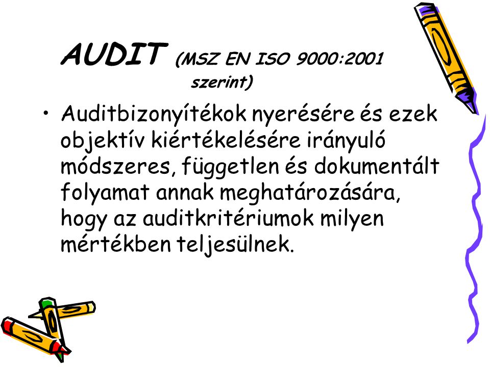 AUDIT (MSZ EN ISO 9000:2001 szerint)