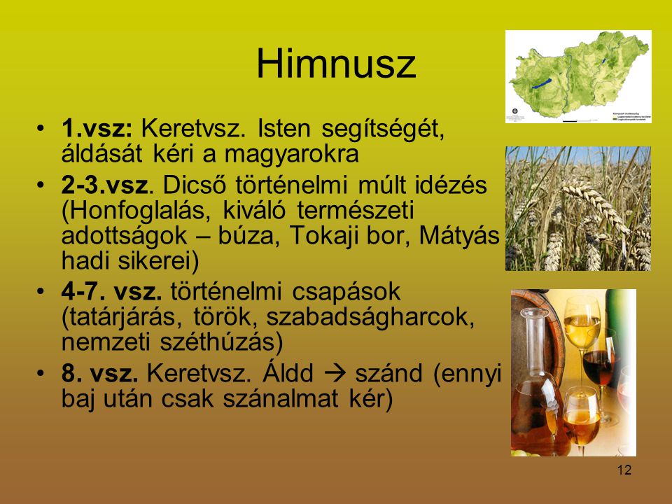 Himnusz 1.vsz: Keretvsz. Isten segítségét, áldását kéri a magyarokra