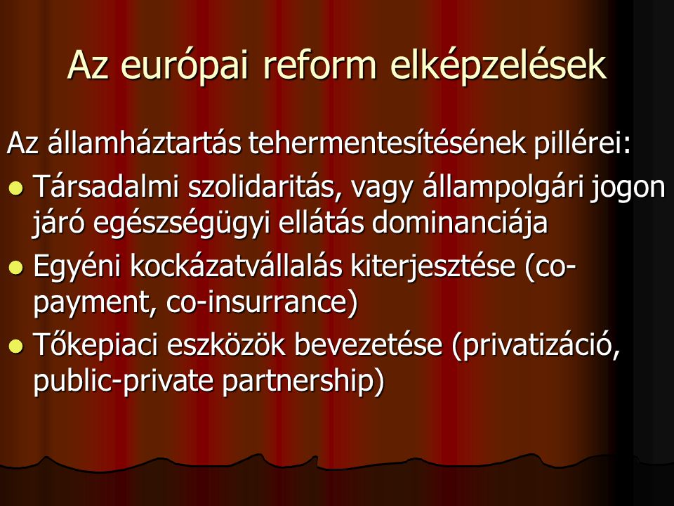 Az európai reform elképzelések
