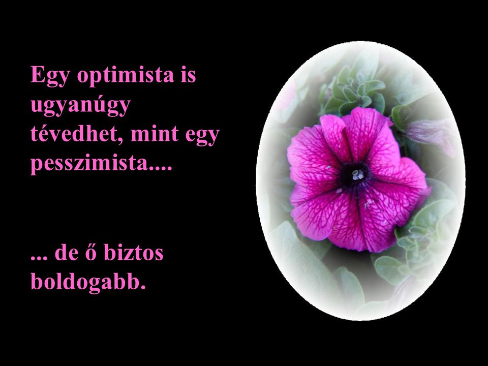 Egy optimista is ugyanúgy tévedhet, mint egy pesszimista....