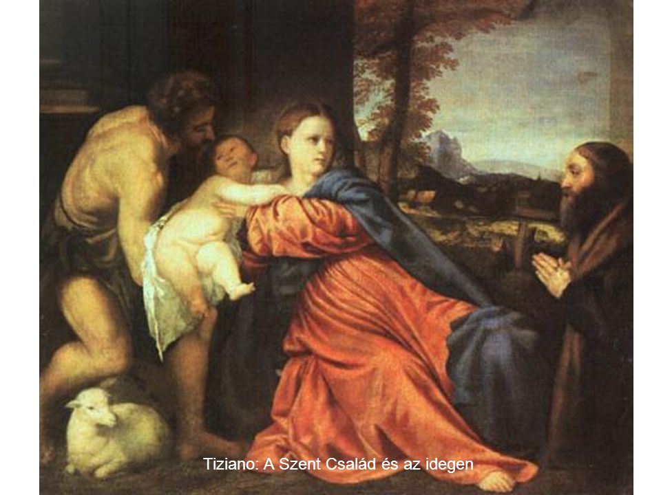 Tiziano: A Szent Család és az idegen