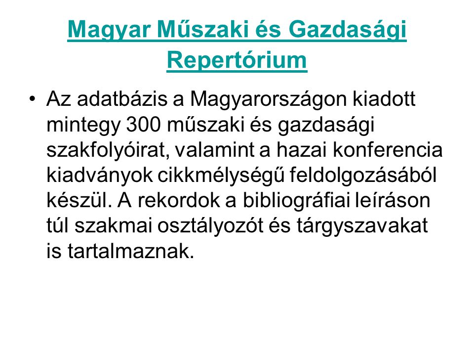 Magyar Műszaki és Gazdasági Repertórium