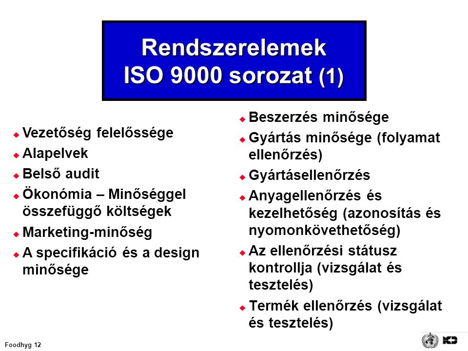 Rendszerelemek ISO 9000 sorozat (1)