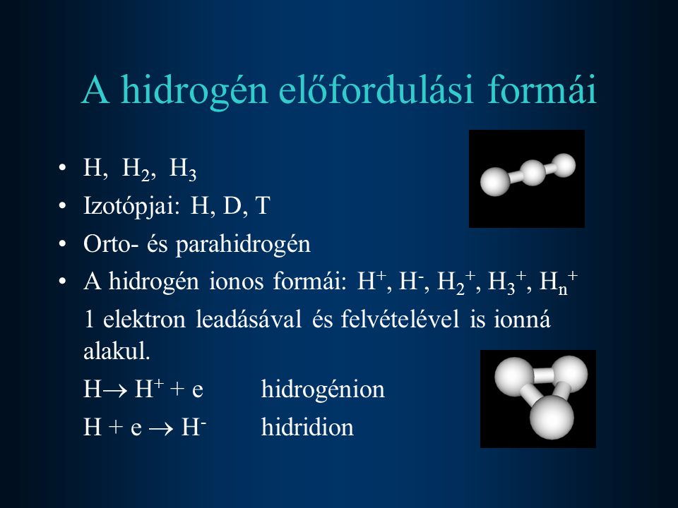 A hidrogén előfordulási formái