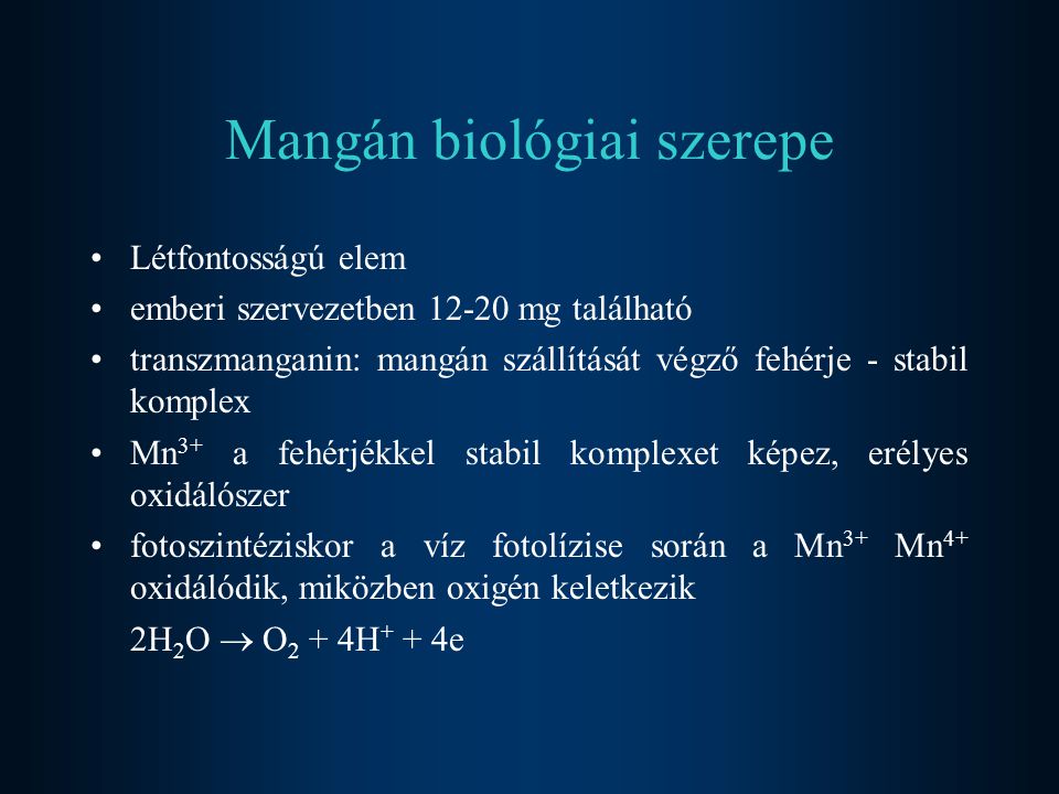 Mangán biológiai szerepe