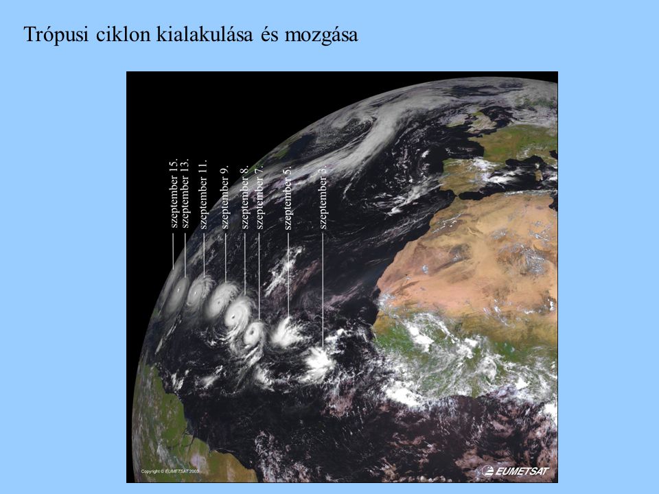 Trópusi ciklon kialakulása és mozgása