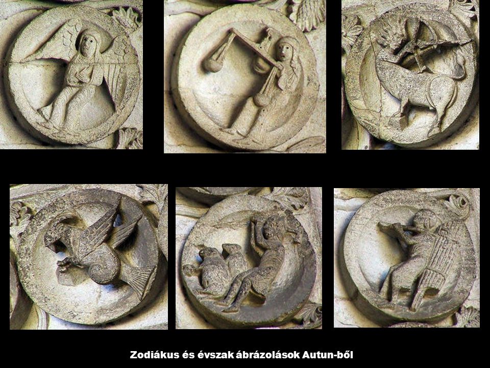 Zodiákus és évszak ábrázolások Autun-ből