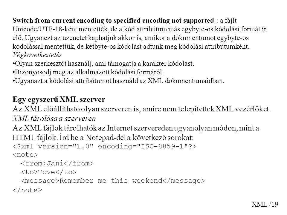 Egy egyszerű XML szerver