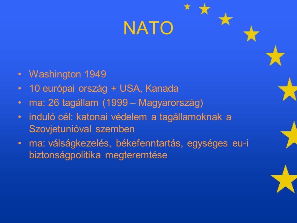 NATO Washington európai ország + USA, Kanada