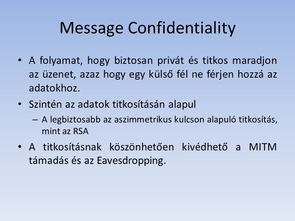 Message Confidentiality