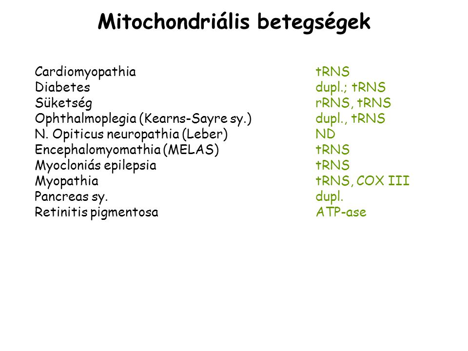 Mitochondriális betegségek