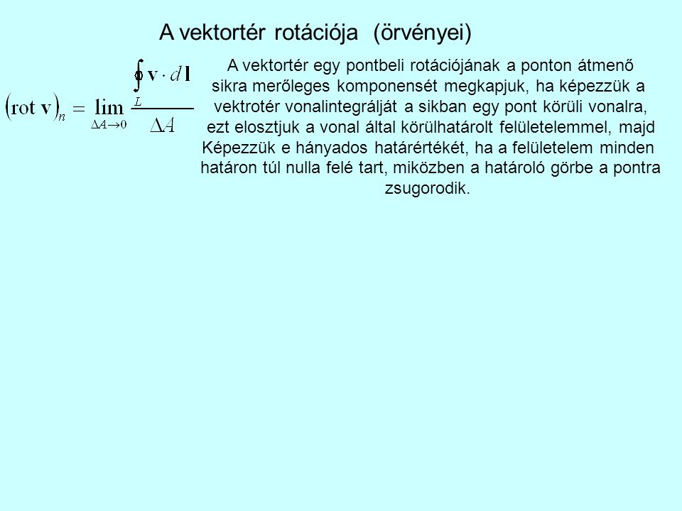 A vektortér rotációja (örvényei)
