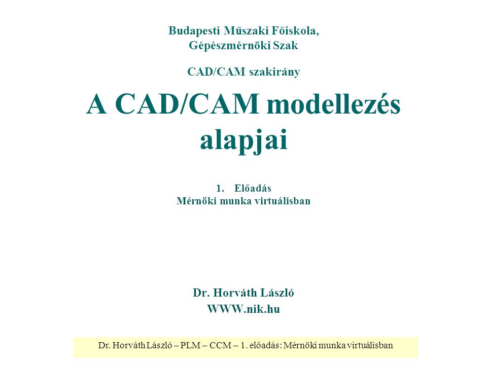 A CAD/CAM modellezés alapjai
