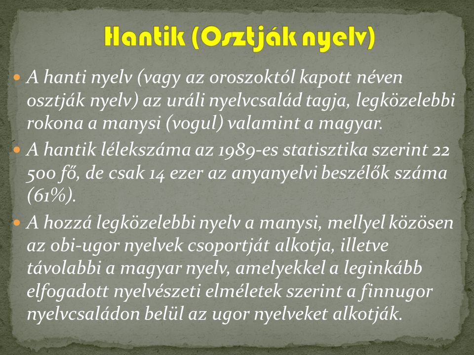 Hantik (Osztják nyelv)