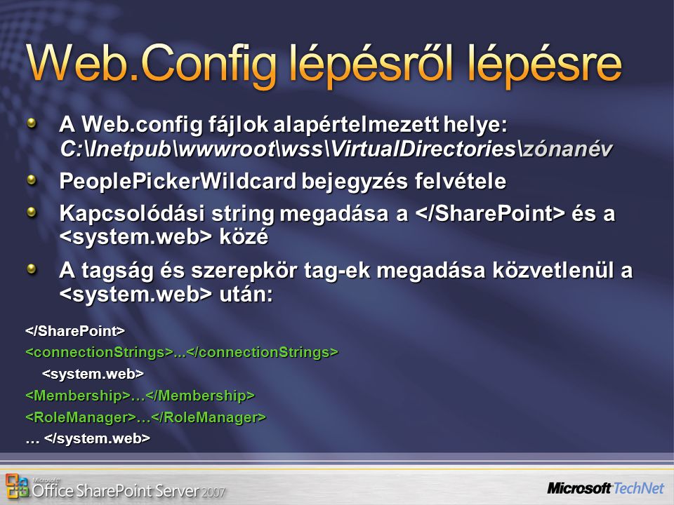 Web.Config lépésről lépésre