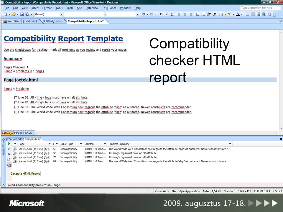 Compatibility checker HTML report