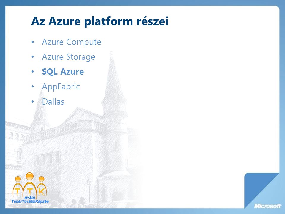 Az Azure platform részei