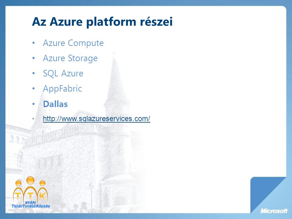 Az Azure platform részei