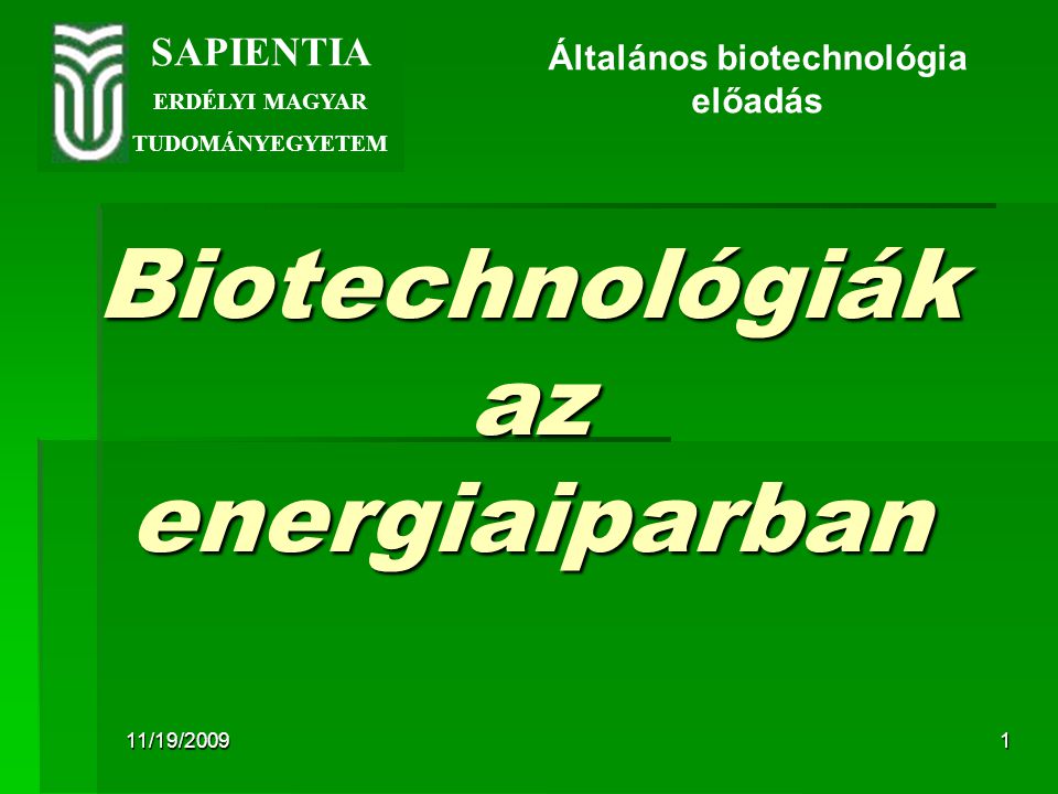 Biotechnológiák az energiaiparban
