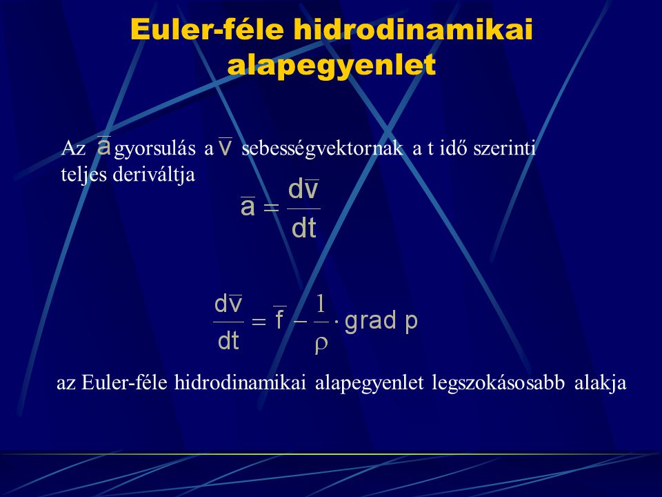 Euler-féle hidrodinamikai alapegyenlet
