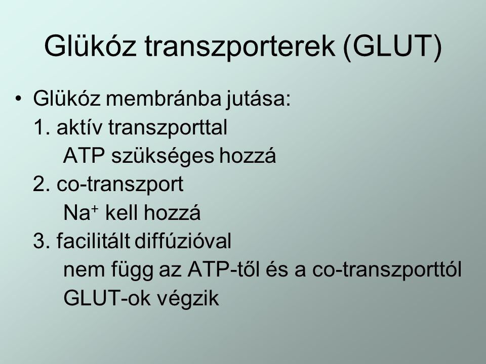 Glükóz transzporterek (GLUT)