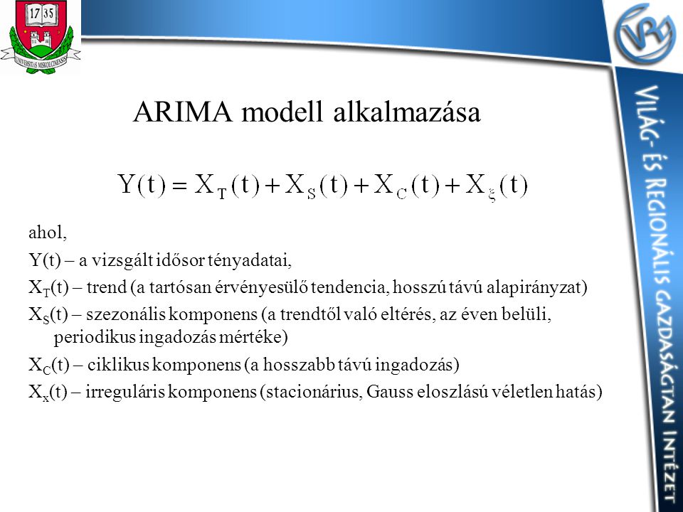 ARIMA modell alkalmazása
