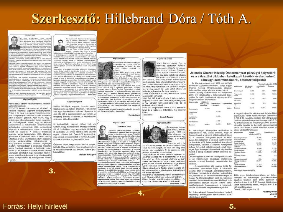 Szerkesztő: Hillebrand Dóra / Tóth A.