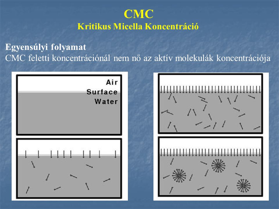 CMC Kritikus Micella Koncentráció Egyensúlyi folyamat