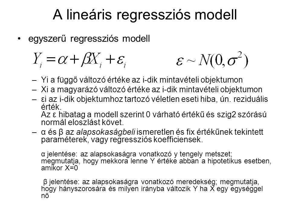 A lineáris regressziós modell
