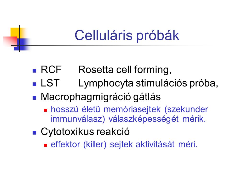 Celluláris próbák RCF Rosetta cell forming,