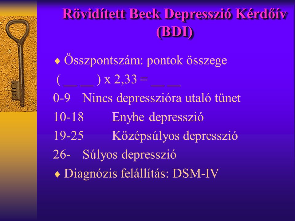 Rövidített Beck Depresszió Kérdőív (BDI)